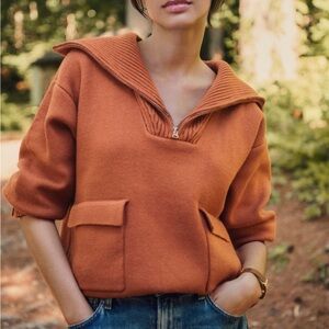Anthropology English Factory Half-Zip Pullover Sweater